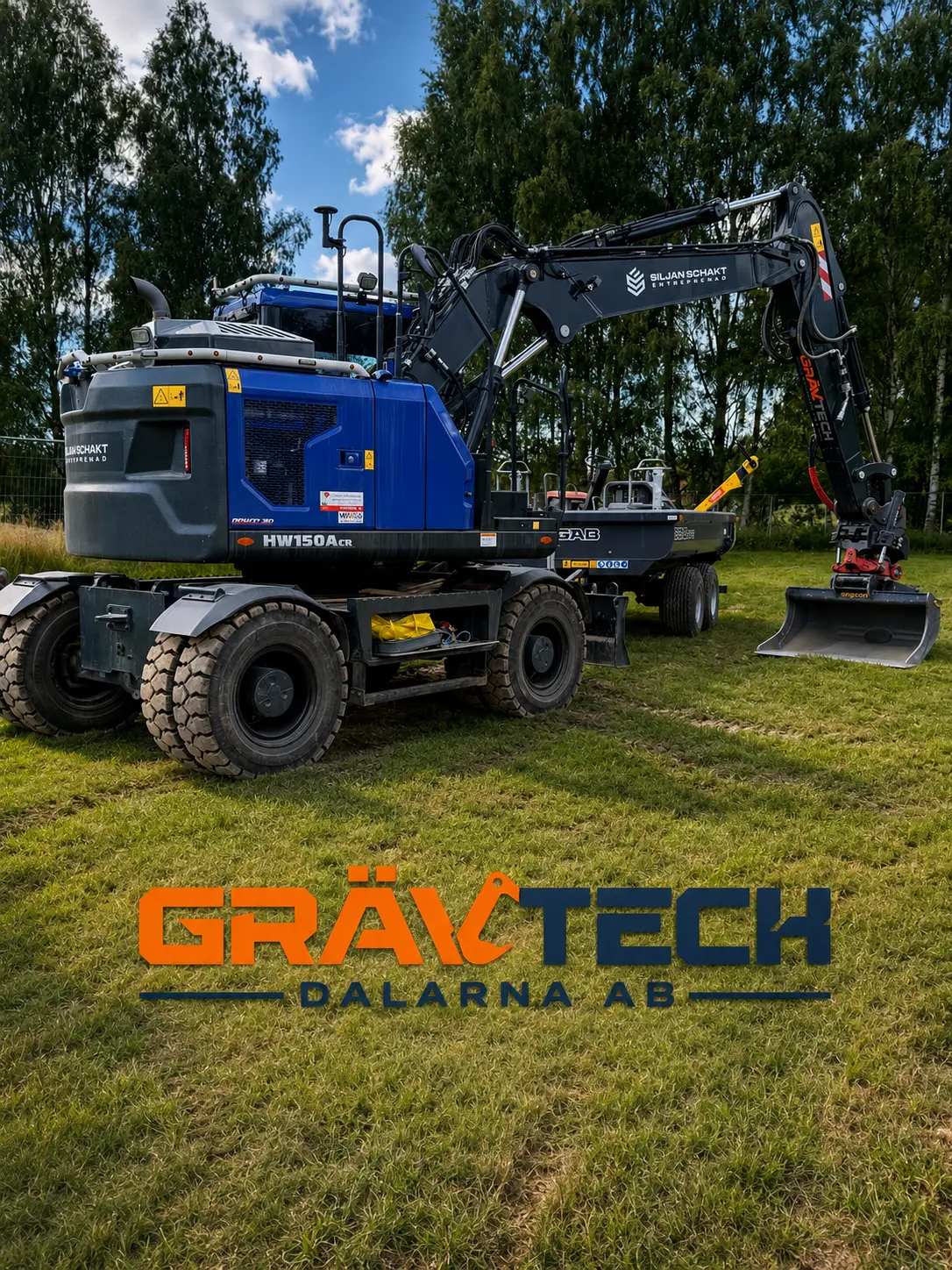 Grävtech Dalarnas grävmaskin på ett markarbete i Dalarna